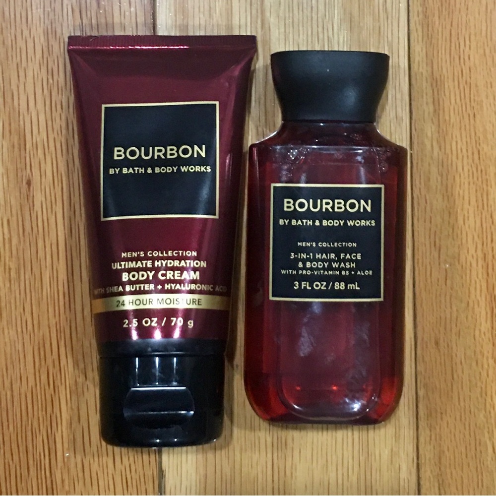 Bath & Body Works Bourbon Body Cream and Wash Set - Red